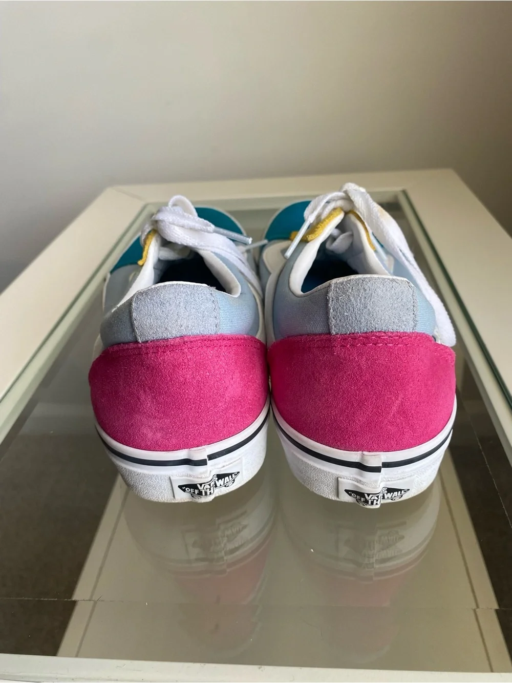 Vans Old Skool Colorblock Sneakers - Blue/Yellow/White/Pink woman’s 9.5